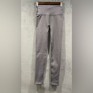 Fabletics High Waisted Seamless Rib Legging Iron Gray Lazy Iris Purple Sz XS NWT
